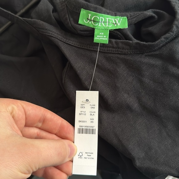 J. Crew Relaxed Tank Dress in Black Slub Cotton - Picture 8 of 8